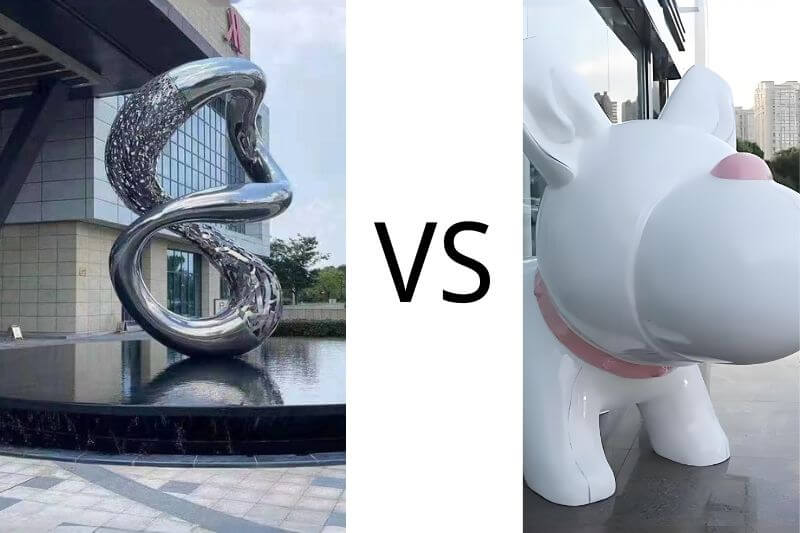 不銹鋼雕塑和玻璃鋼雕塑哪個好？區(qū)別有哪些？