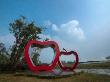 蕪湖蘋果不銹鋼雕塑