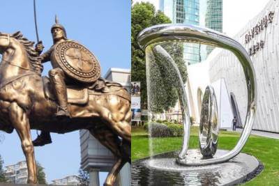 銅雕塑與不銹鋼雕塑的性能對比及應用場景分析