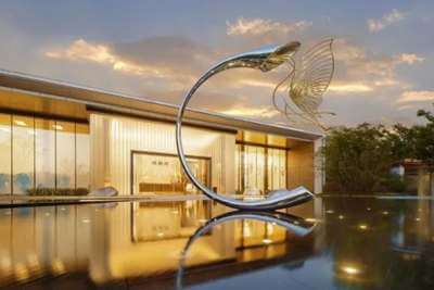 浙江龍湖大家九龍倉璟宸府示范區(qū)不銹鋼水景雕塑項(xiàng)目