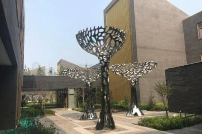 北京東升科技園不銹鋼智慧樹(shù)雕塑